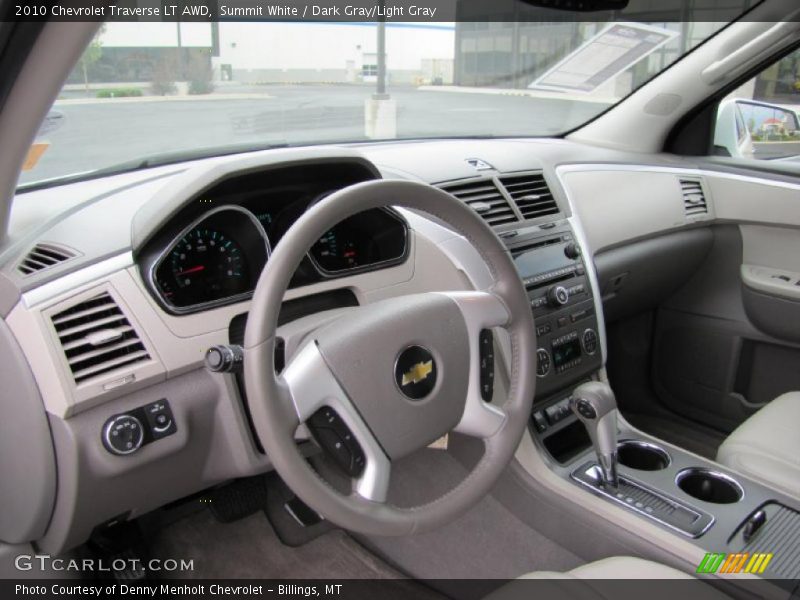 Summit White / Dark Gray/Light Gray 2010 Chevrolet Traverse LT AWD