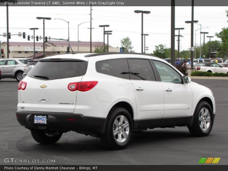 Summit White / Dark Gray/Light Gray 2010 Chevrolet Traverse LT AWD