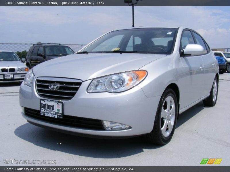 QuickSilver Metallic / Black 2008 Hyundai Elantra SE Sedan