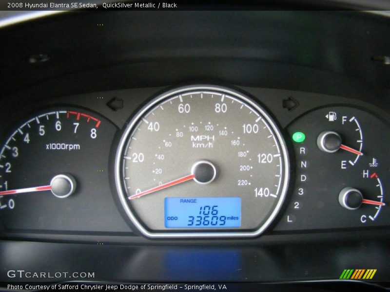 QuickSilver Metallic / Black 2008 Hyundai Elantra SE Sedan