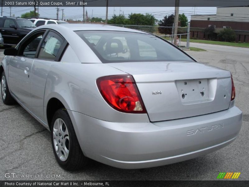 Silver / Blue 2003 Saturn ION 2 Quad Coupe