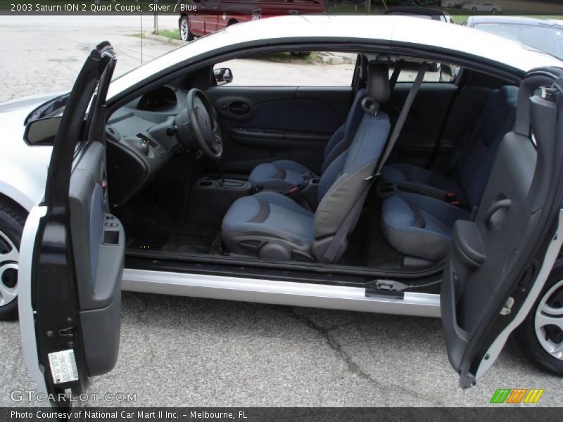 Silver / Blue 2003 Saturn ION 2 Quad Coupe