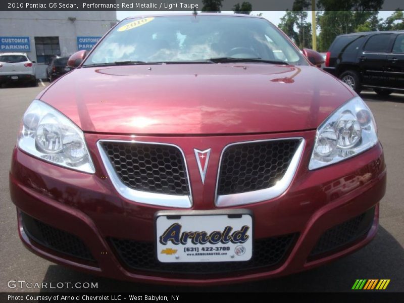 Performance Red Metallic / Light Taupe 2010 Pontiac G6 Sedan