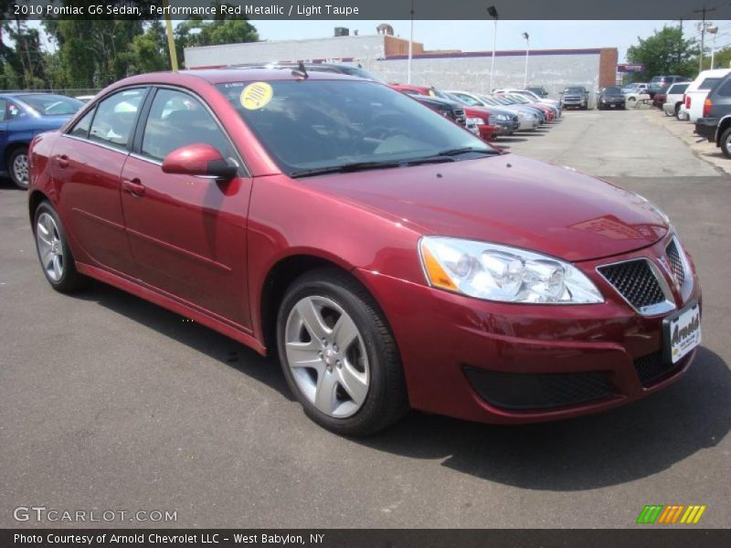Performance Red Metallic / Light Taupe 2010 Pontiac G6 Sedan
