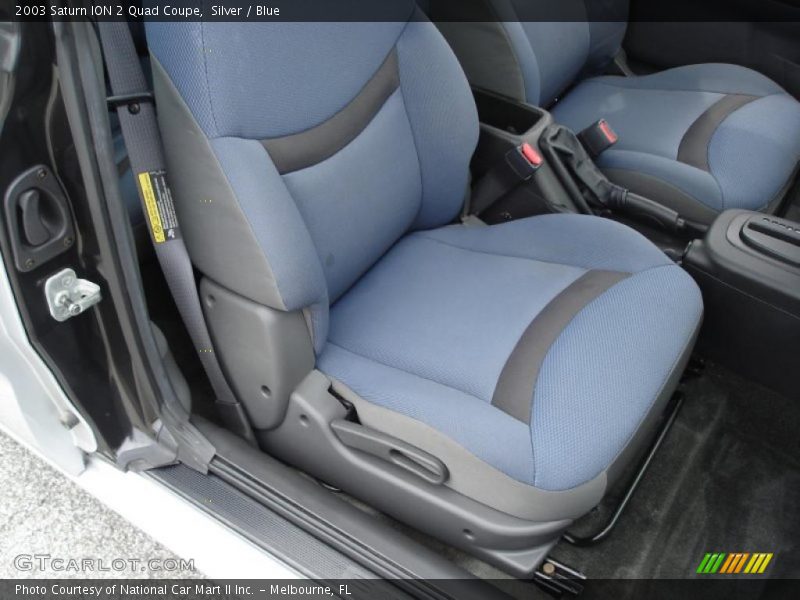 Silver / Blue 2003 Saturn ION 2 Quad Coupe