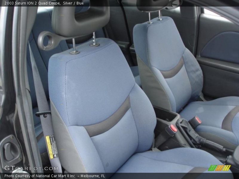 Silver / Blue 2003 Saturn ION 2 Quad Coupe