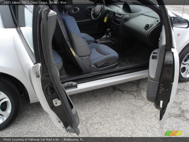 Silver / Blue 2003 Saturn ION 2 Quad Coupe