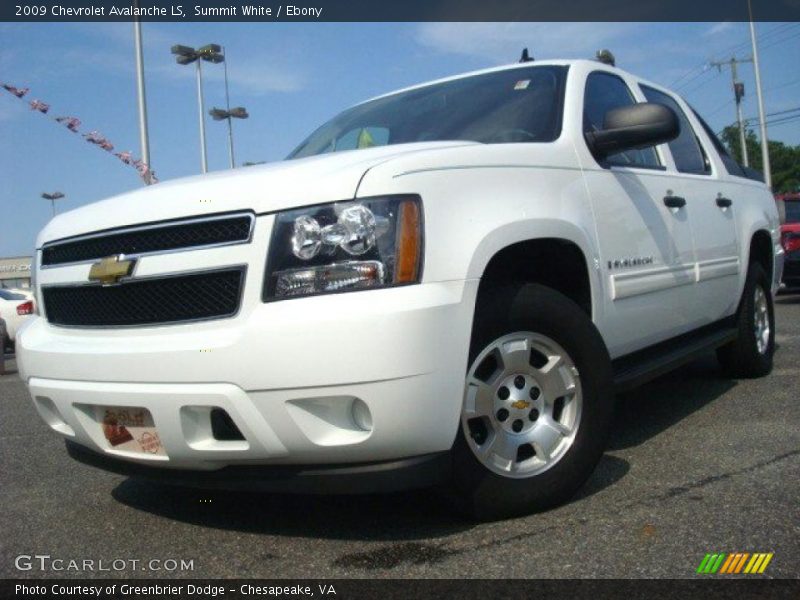 Summit White / Ebony 2009 Chevrolet Avalanche LS