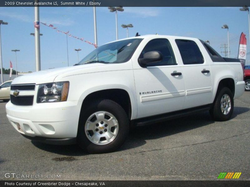Summit White / Ebony 2009 Chevrolet Avalanche LS