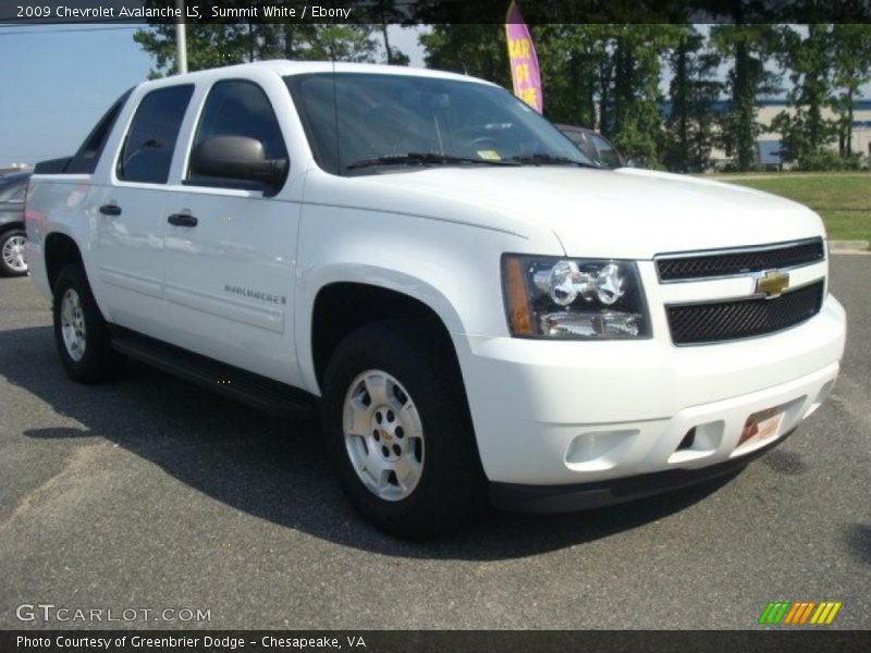 Summit White / Ebony 2009 Chevrolet Avalanche LS