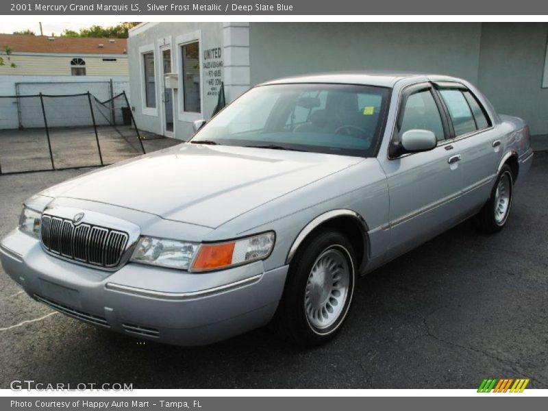 Silver Frost Metallic / Deep Slate Blue 2001 Mercury Grand Marquis LS