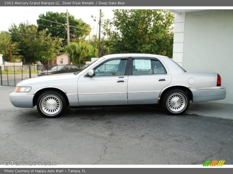 Silver Frost Metallic / Deep Slate Blue 2001 Mercury Grand Marquis LS