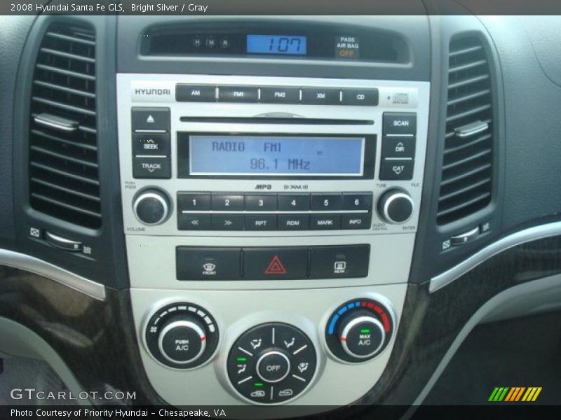 Bright Silver / Gray 2008 Hyundai Santa Fe GLS