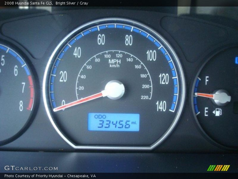 Bright Silver / Gray 2008 Hyundai Santa Fe GLS