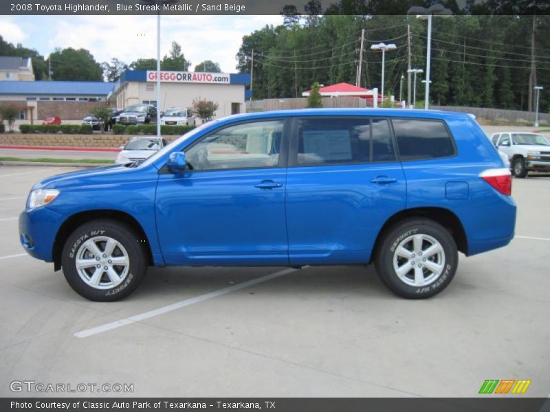 Blue Streak Metallic / Sand Beige 2008 Toyota Highlander
