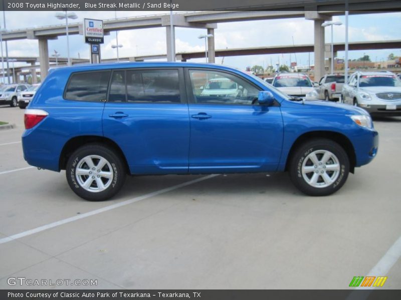 Blue Streak Metallic / Sand Beige 2008 Toyota Highlander