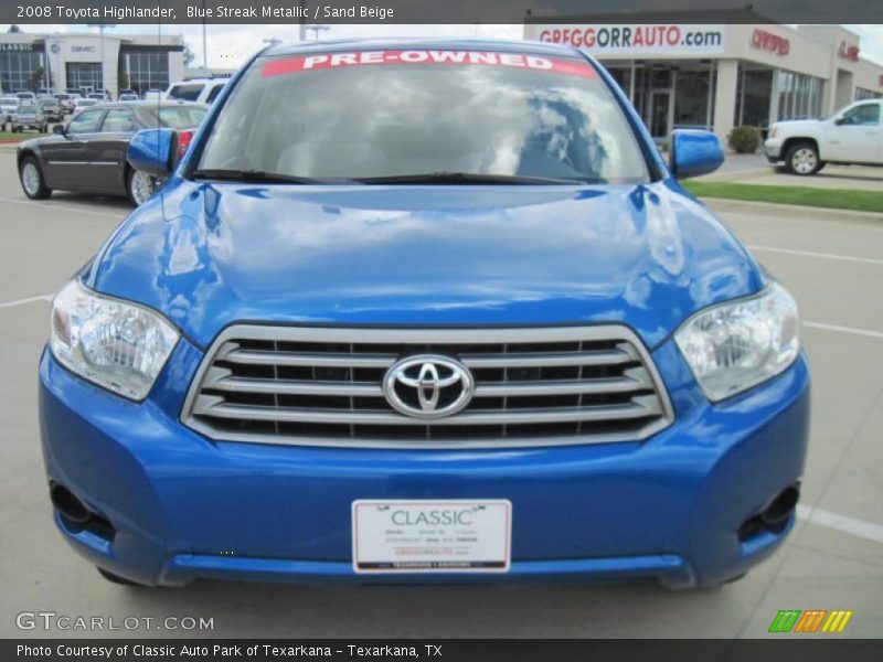 Blue Streak Metallic / Sand Beige 2008 Toyota Highlander