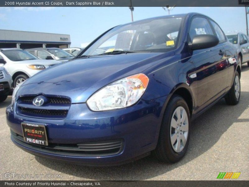 Dark Sapphire Blue / Black 2008 Hyundai Accent GS Coupe