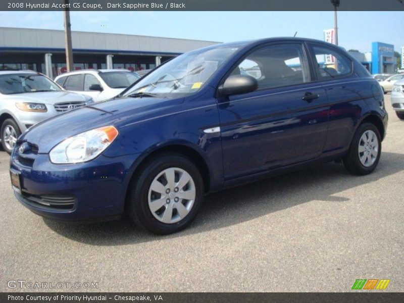 Dark Sapphire Blue / Black 2008 Hyundai Accent GS Coupe