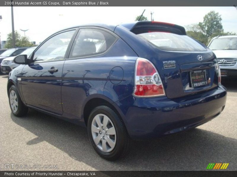 Dark Sapphire Blue / Black 2008 Hyundai Accent GS Coupe