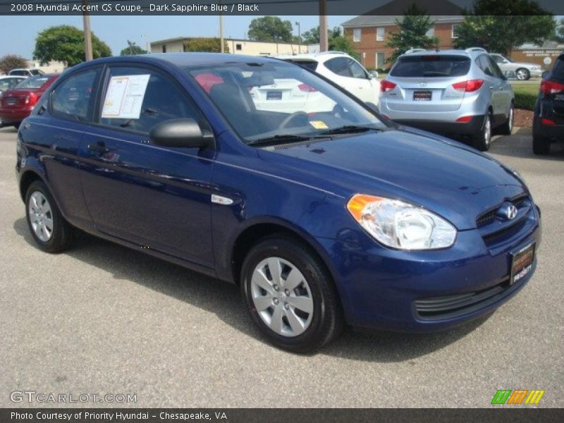 Dark Sapphire Blue / Black 2008 Hyundai Accent GS Coupe