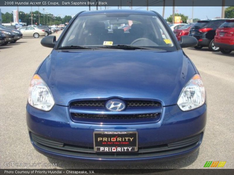 Dark Sapphire Blue / Black 2008 Hyundai Accent GS Coupe