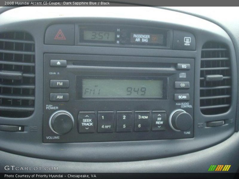 Dark Sapphire Blue / Black 2008 Hyundai Accent GS Coupe