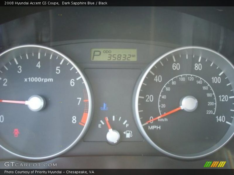 Dark Sapphire Blue / Black 2008 Hyundai Accent GS Coupe