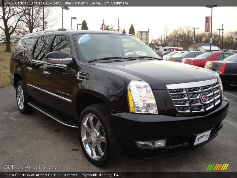 Black Raven / Cocoa/Light Cashmere 2007 Cadillac Escalade ESV AWD