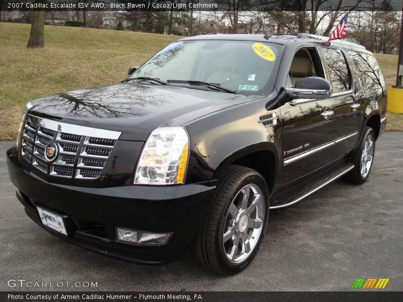 Black Raven / Cocoa/Light Cashmere 2007 Cadillac Escalade ESV AWD