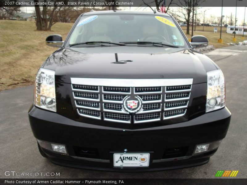 Black Raven / Cocoa/Light Cashmere 2007 Cadillac Escalade ESV AWD