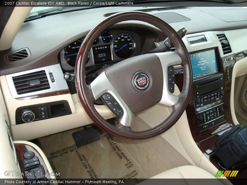 Black Raven / Cocoa/Light Cashmere 2007 Cadillac Escalade ESV AWD