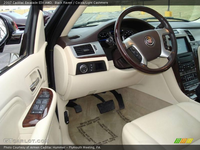 Black Raven / Cocoa/Light Cashmere 2007 Cadillac Escalade ESV AWD