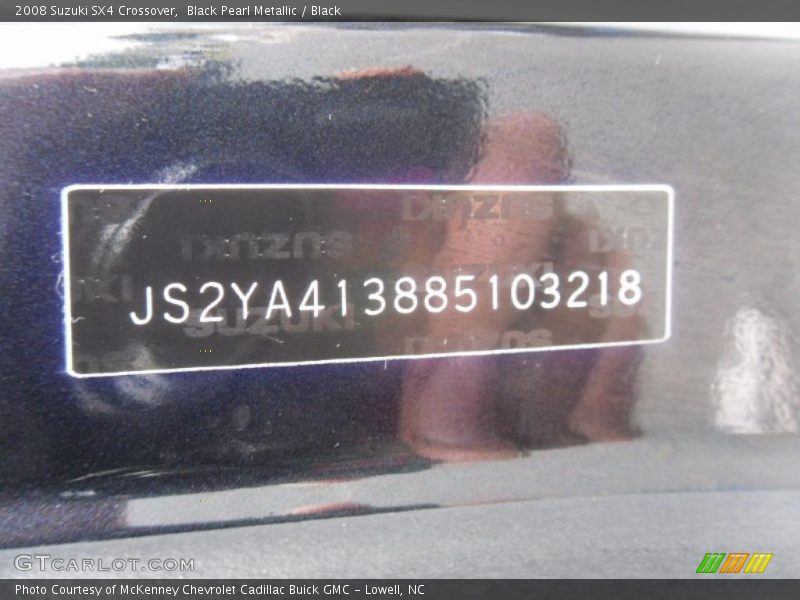 Black Pearl Metallic / Black 2008 Suzuki SX4 Crossover