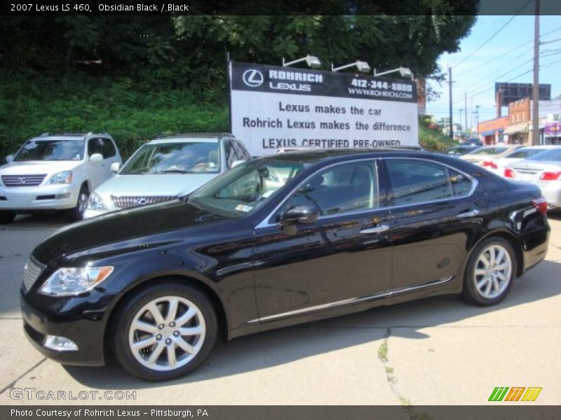 Obsidian Black / Black 2007 Lexus LS 460