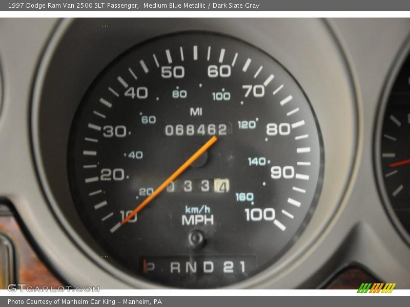 Medium Blue Metallic / Dark Slate Gray 1997 Dodge Ram Van 2500 SLT Passenger