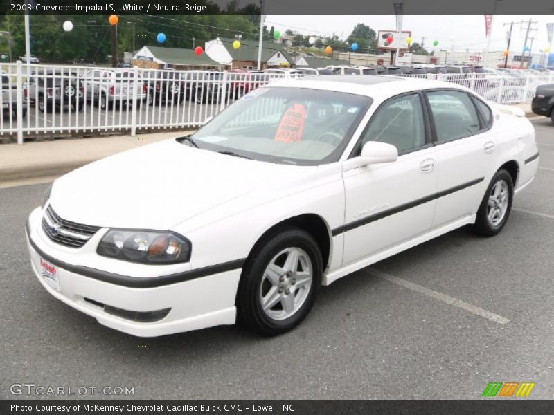 White / Neutral Beige 2003 Chevrolet Impala LS