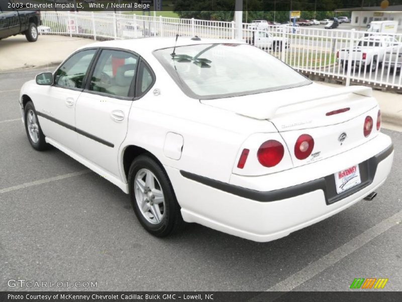 White / Neutral Beige 2003 Chevrolet Impala LS