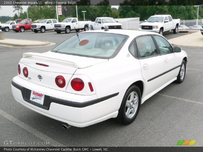 White / Neutral Beige 2003 Chevrolet Impala LS