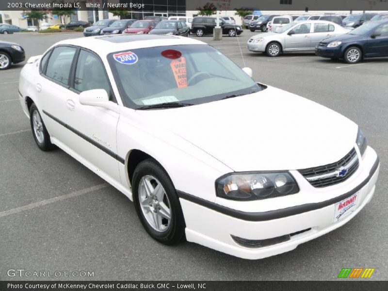 White / Neutral Beige 2003 Chevrolet Impala LS