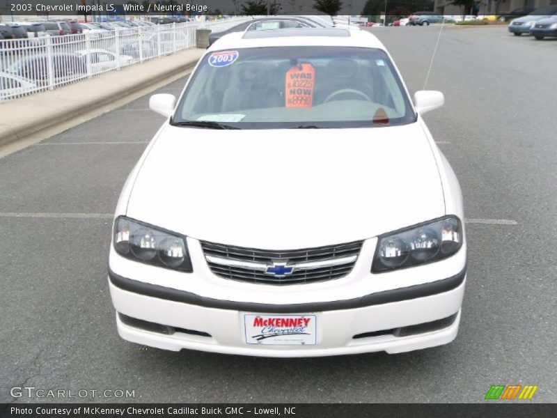 White / Neutral Beige 2003 Chevrolet Impala LS
