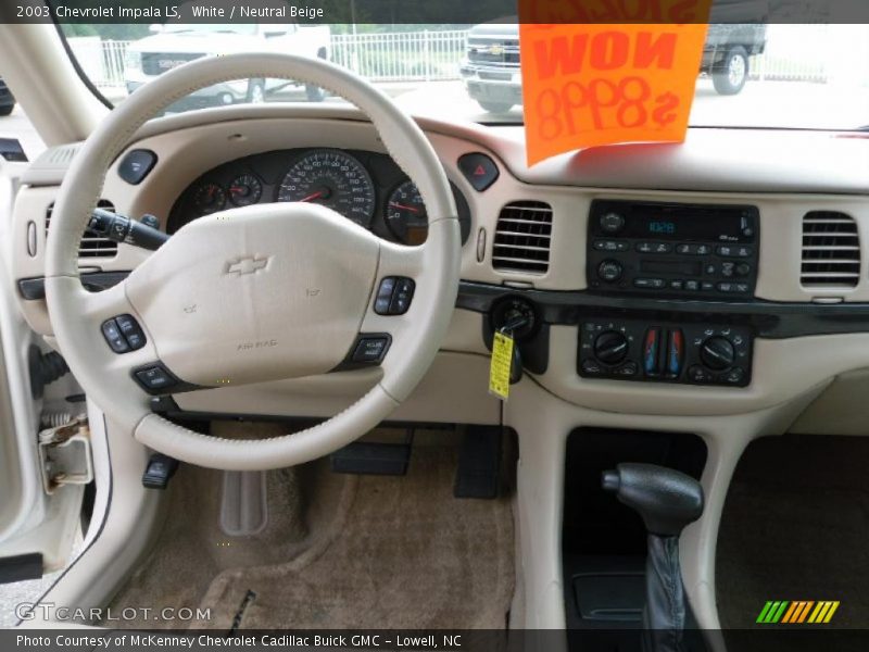 White / Neutral Beige 2003 Chevrolet Impala LS