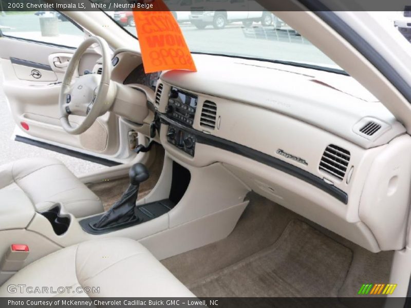 White / Neutral Beige 2003 Chevrolet Impala LS