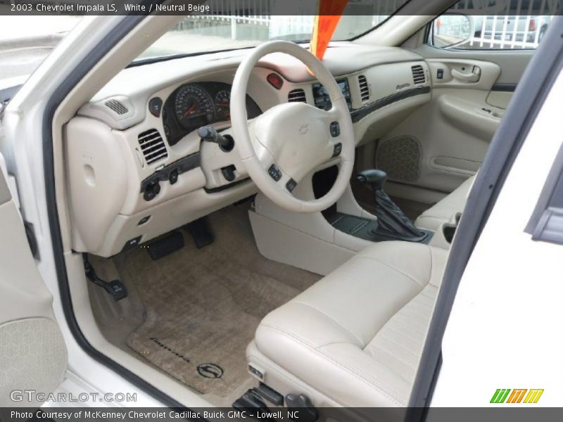 White / Neutral Beige 2003 Chevrolet Impala LS