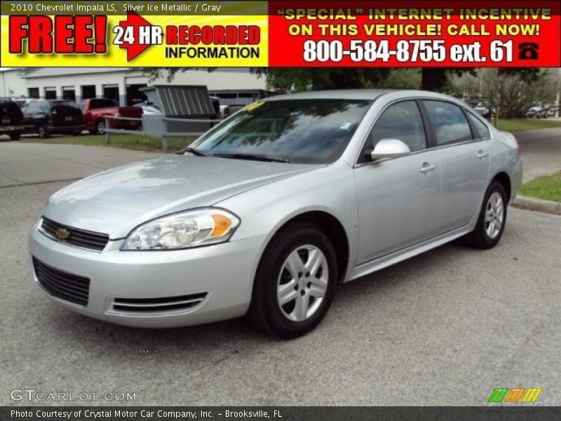 Silver Ice Metallic / Gray 2010 Chevrolet Impala LS