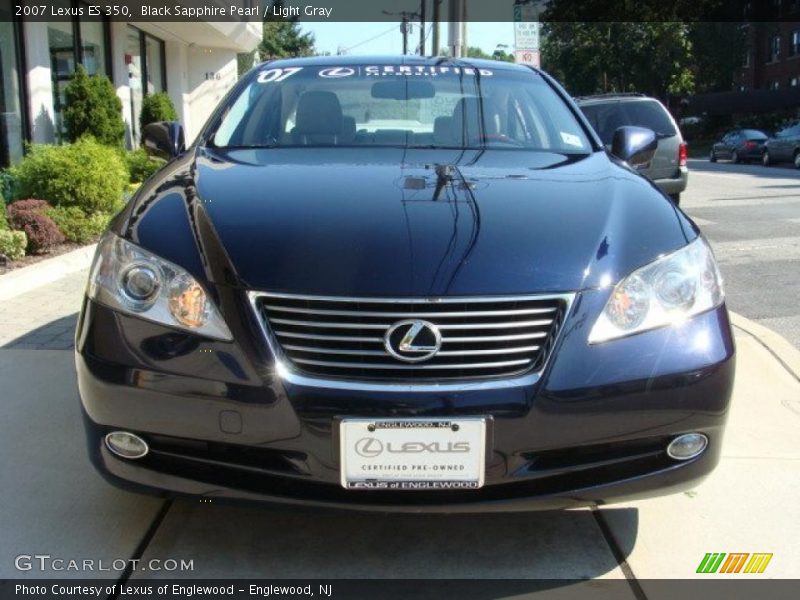 Black Sapphire Pearl / Light Gray 2007 Lexus ES 350