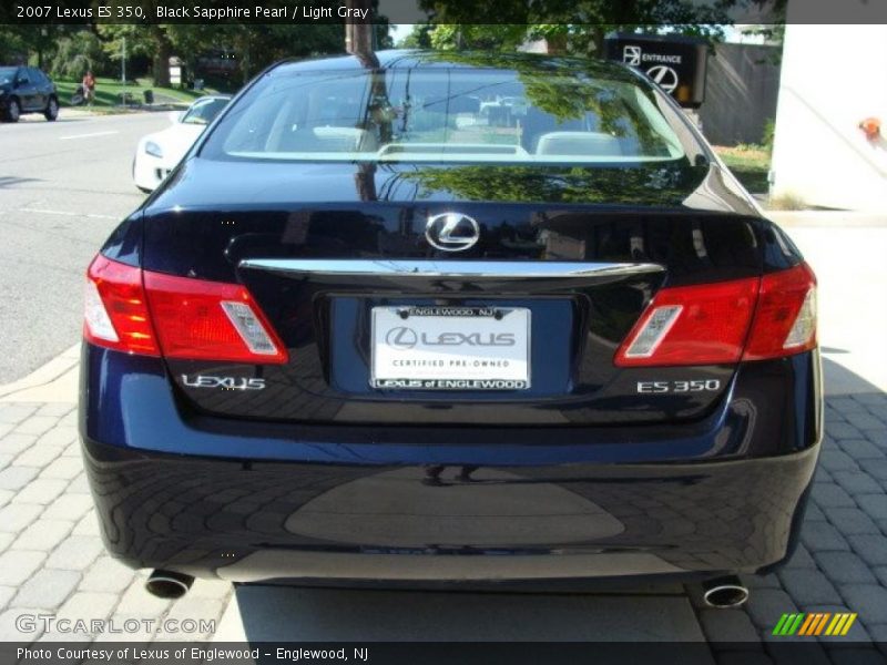 Black Sapphire Pearl / Light Gray 2007 Lexus ES 350