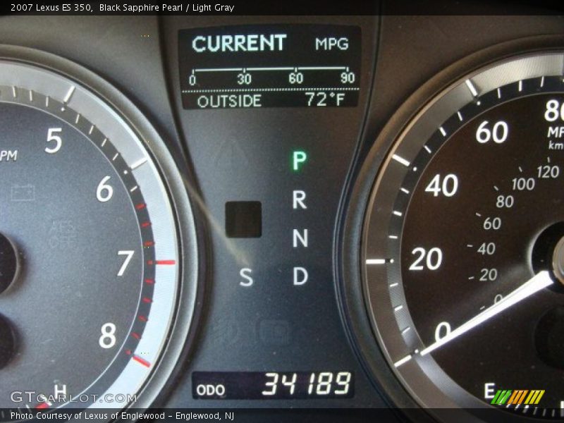Black Sapphire Pearl / Light Gray 2007 Lexus ES 350