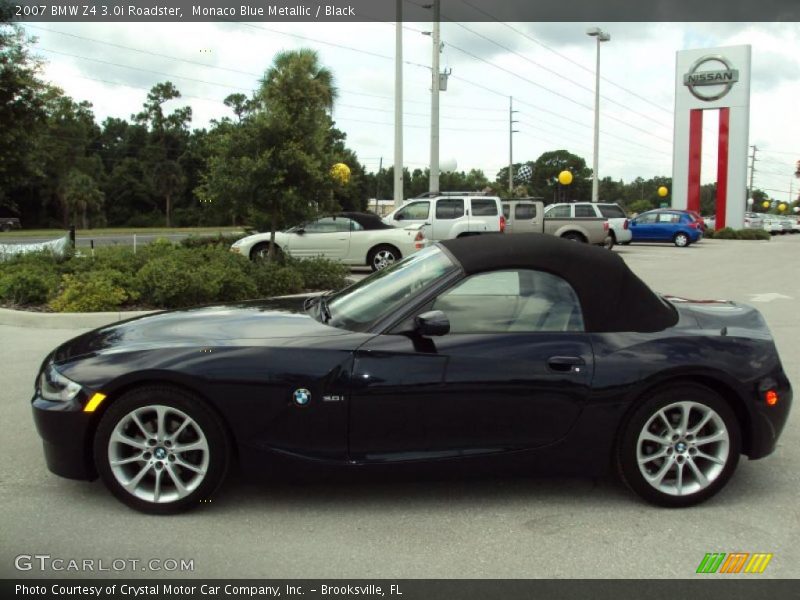 Monaco Blue Metallic / Black 2007 BMW Z4 3.0i Roadster