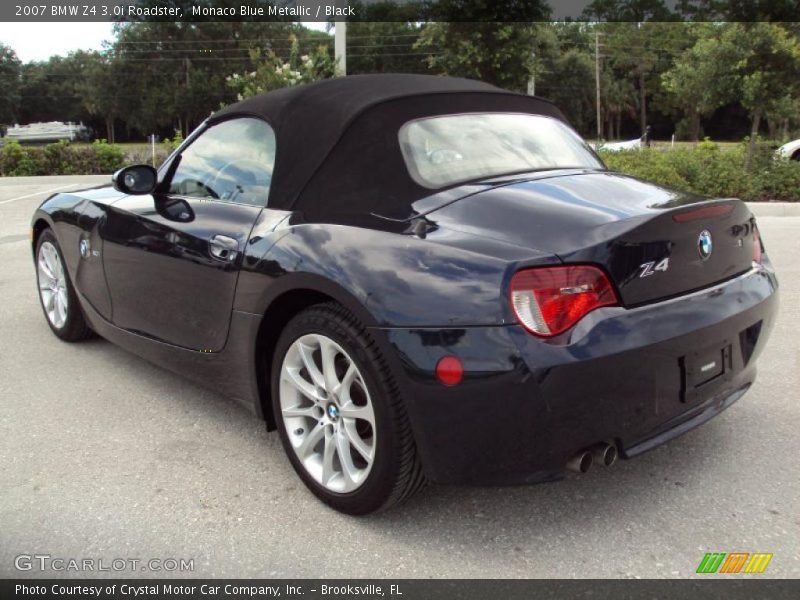 Monaco Blue Metallic / Black 2007 BMW Z4 3.0i Roadster
